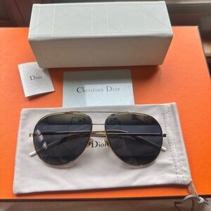 New Auth Christian Dior Split Two Tone Aviator Sunglasses